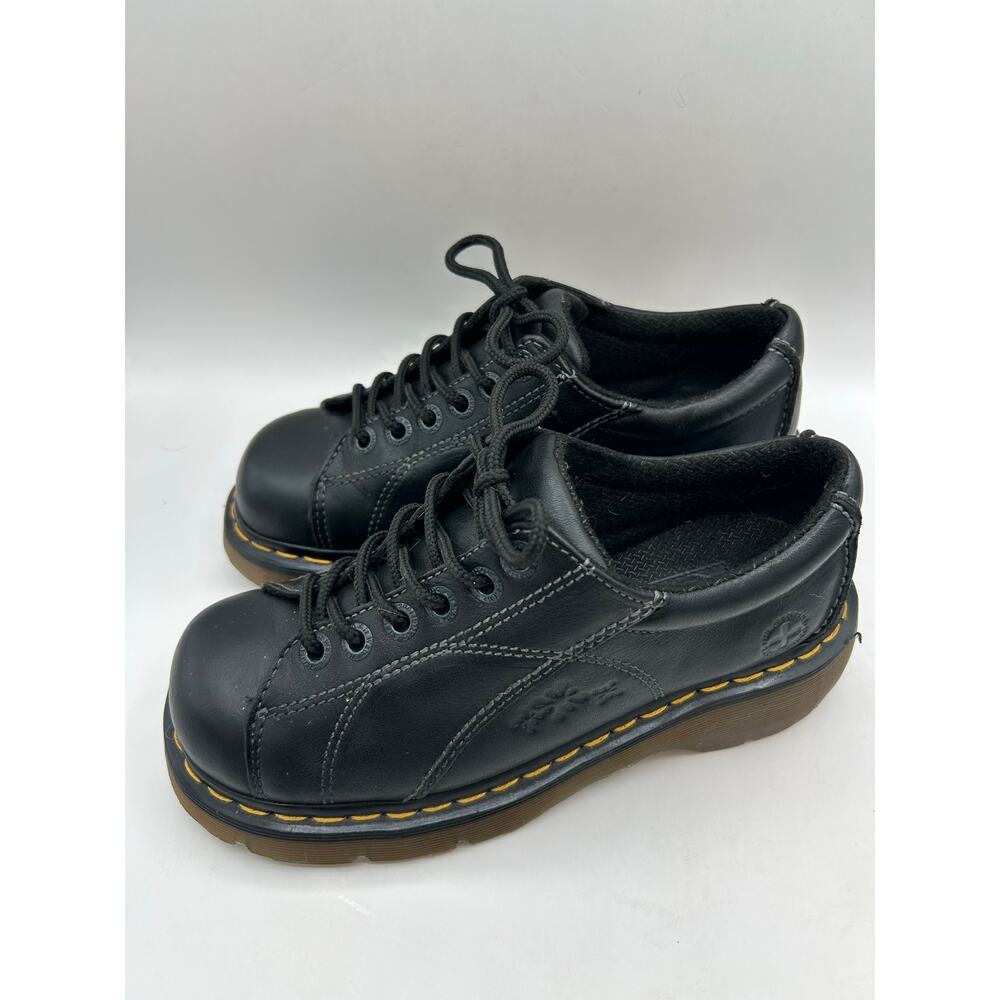 RARE DAISY Dr. Martens  Chunky Platform Black Leather 12283 Oxford Boot WMS Sz 7 - Picture 6 of 12